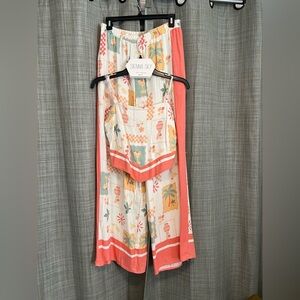 Sienna Sky Coral and Cream set *flawed top